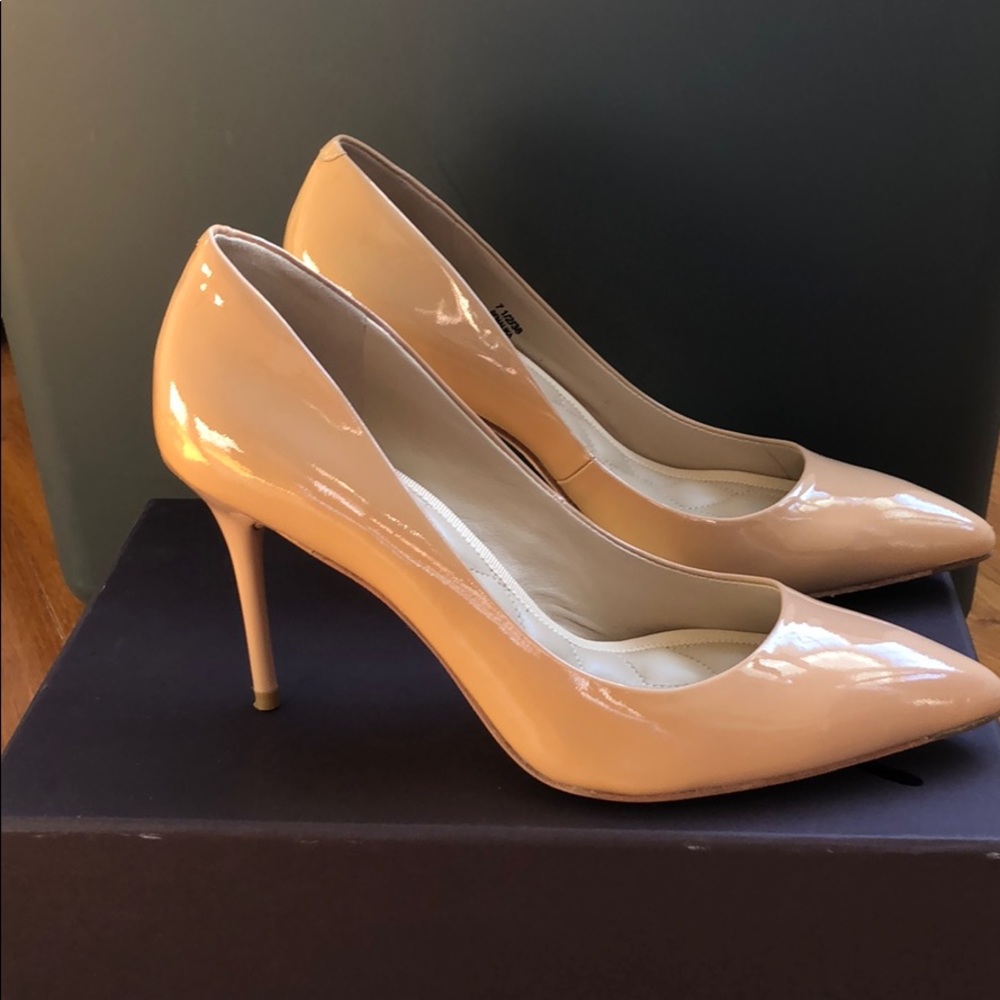 Patent leather pumps